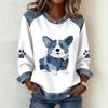 Autumn Fashionable Comfortable Casual Versatile Loose Women's Multi Color Printed Round Neck Long Sleeved T-Shirts