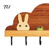 Entryway Organizer Shelf Solid Wood Key Holder with 5 Hooks, Decorative Wall Mounted Coat Rack Rack, Space Saving for Kitchen And Office Modern