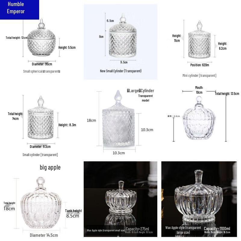 Crystal Glass Candy Jar Set