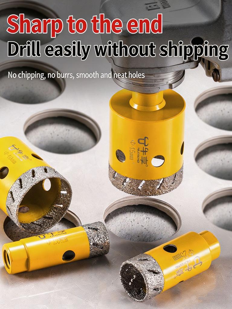 M10 Thread Angle Grinder Glass Ceramic Hole Opener Drill Bit 20-50mm Dry Vacuum Hand Grinder for Ceramic Tile Granite Marble