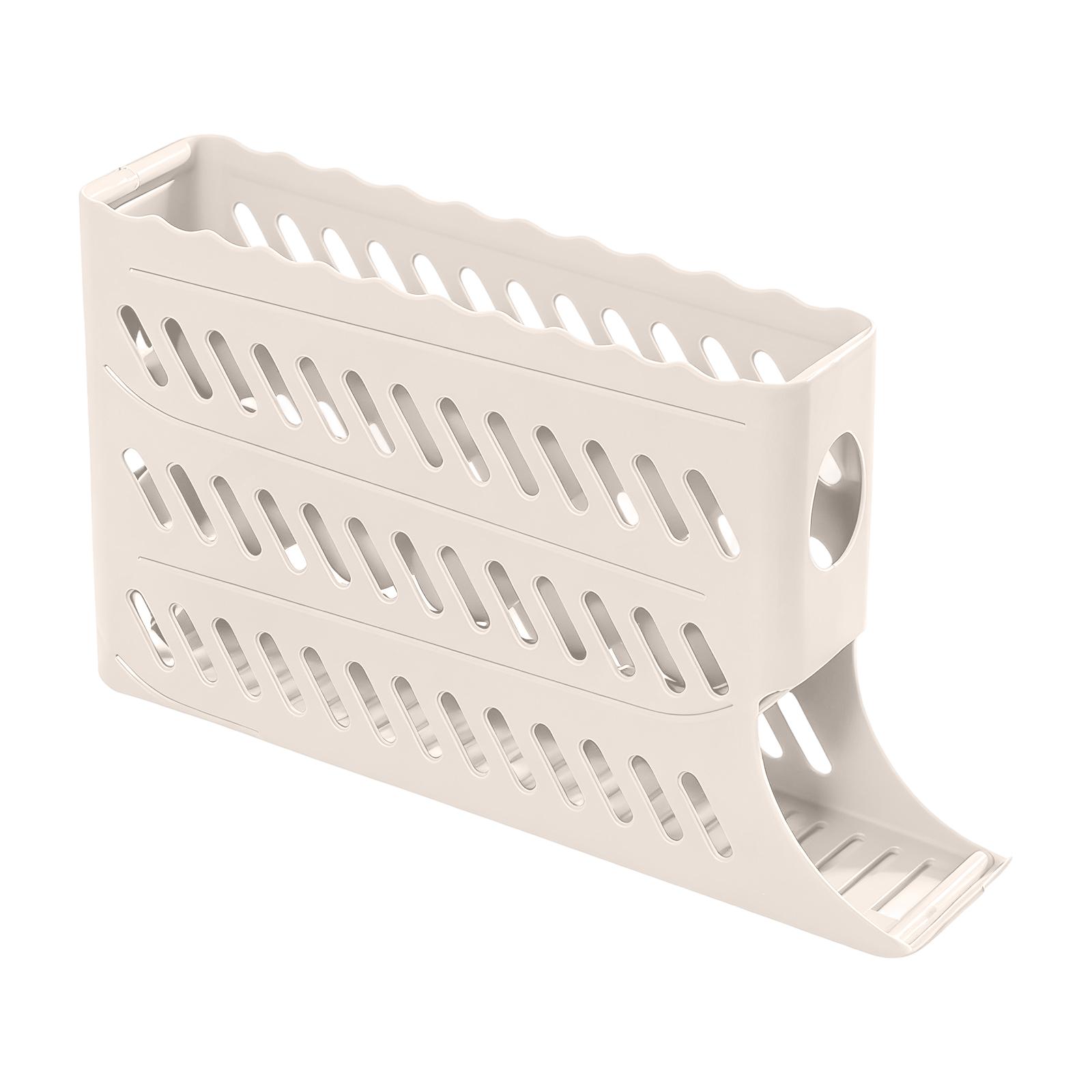 

New Refrigerator Egg Rack, Automatic Rolling Egg Dispenser, Space-saving Refrigerator Egg Storage Box, Can Hold 30 Eggs. белый