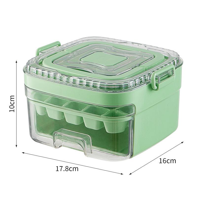 Press-Type Double-Layer Ice Cube Tray for Home - Large Capacity DIY Square Mold for Frozen Ice Storage