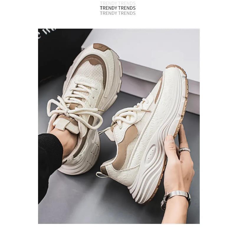 Chunky Sneakers Breathable Mesh Platform Dad Shoes Non-Slip Thick Sole Casual Trainers
