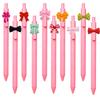Pink Bow Series Girls' Soft Rubber Click Ballpoint Pens