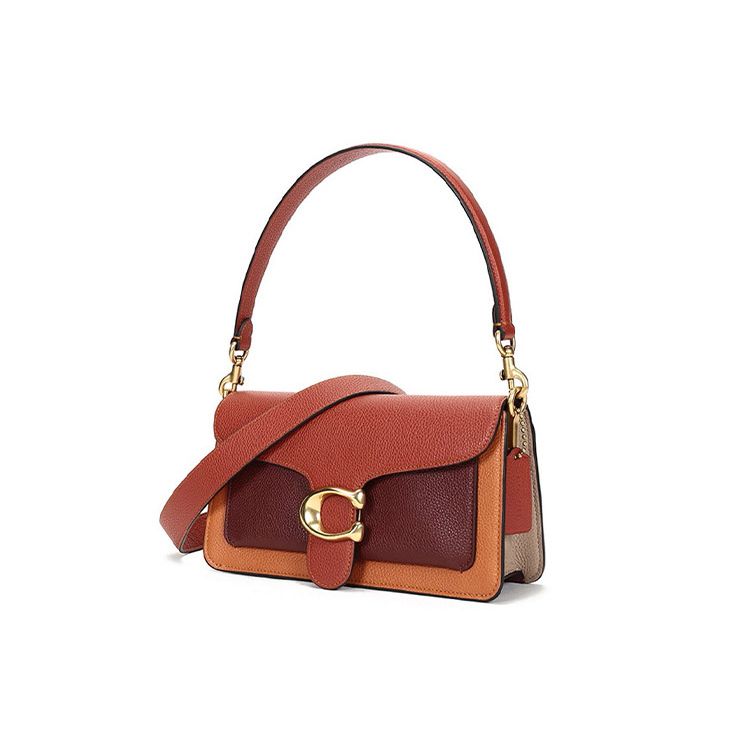 Coach Tabby 26 Classic Logo Metal Hardware Leather Shoulder Bag Women Shoulder Bag Brown Orange 76105-B4S0K