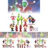 12 Entzückende Grinch-Figuren Weihnachten Thema Grüne Fellcharaktere Sammlerdeko