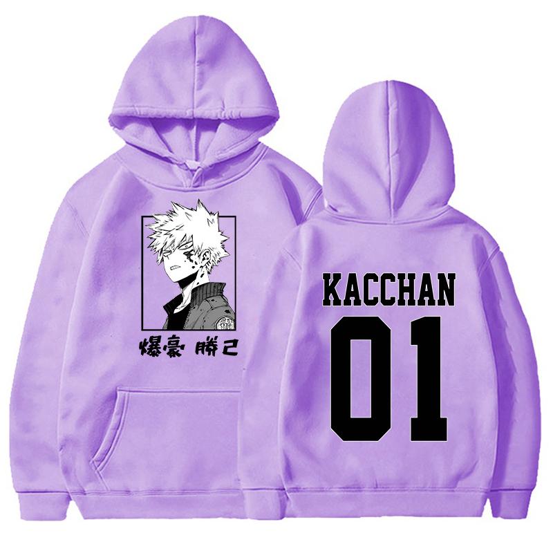 New Anime Bakugou Katsuki Printed Hooded Autumn Fleece Sweatshirt Harajuku Hoodie Fleece Loose Casual Hoodies