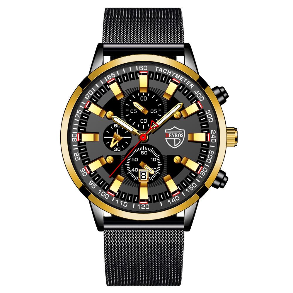Milan Stainless Steel Mesh Strap Men S Watch Fashion Luminous Calendar Quartz Watch