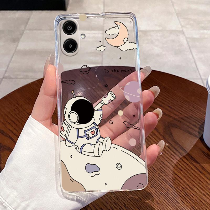 For Samsung Galaxy A07 4G 2025 Silicone Aesthetic Fashion Cute Cat Phone Case Transparent Soft TPU Casing SamsungA07 Back Cover