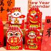 Mini 2026 Desk Calendar Cartoon Lucky Cat Portable Coil Calendar Schedule Mark Schedule Planner Office Desk Accessories