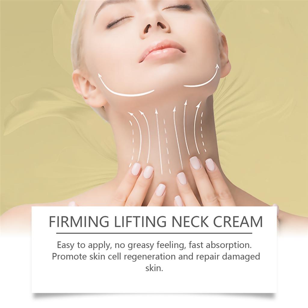 Hoygi AH-8 Firming Neck Cream with Roller Moisturizing Tightening Lotion Jawline Double Chin Lifting Massage Anti Aging Neck Skin Care