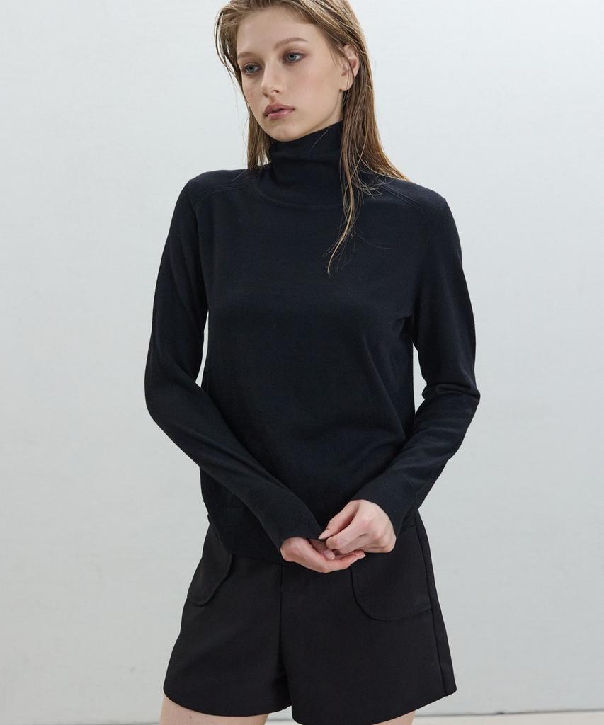 Dito Basic Thin Turtleneck [Black]