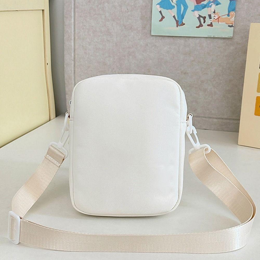 Cute Canvas Shoulder Bag Small Bear Small Square Bag Casual Nylon Crossbody Bag  Gift