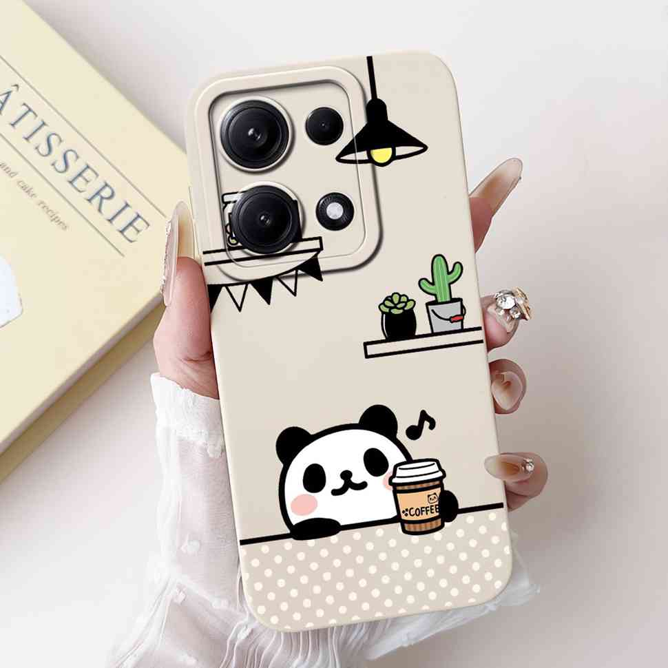 Simple Silicone Case For Redmi Note14s 4G Capa Lovely Panda Rabbit Shockproof Back Cover For Xiaomi Redmi Note 14S Phone Shell