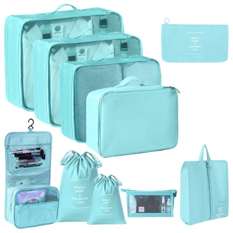 6/7/8/9/10 Pcs Set Travel Organizer Storage Bags Suitcase Packing Cubes Set Cases Portable Luggage Clothes Shoe Tidy Pouch Folding