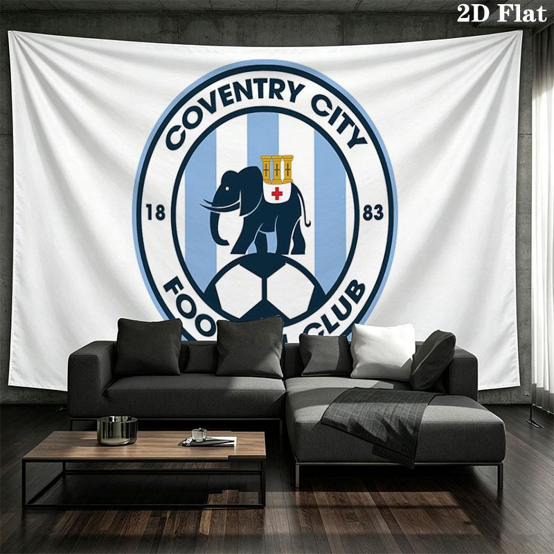 Coventry City Wall tapestry, aesthetic printed fabric blanket, suitable for bedroom, living room, and home decor.