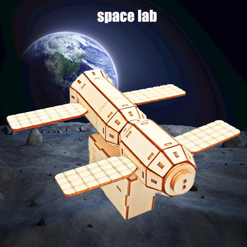 Aerospace Model Solar Lunar Exploration Vehicle Children's Diy Hand-Assembled Model Diy 3D Wooden Puzzle Science Education Toys