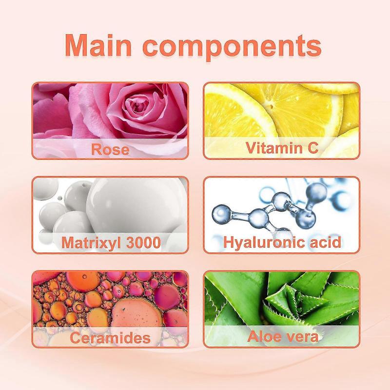 Barsinfi 3PCS Rose Oil Anti-aging Serum To Wrinkles, Vitamin C Rose Oil, Facial Oil To Visibly Brighten, Hydrate, Firm and Reveal Radiant Skin