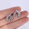 S925 Sterling Silver Leaf Branch Diamond Stud Earrings - Korean Style Versatile Jewelry for Women