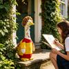 Patio Lawn Goose Costume Set with National Flag Design Includes Decorative Outfit and Accessories for Outdoor Yard Decoration