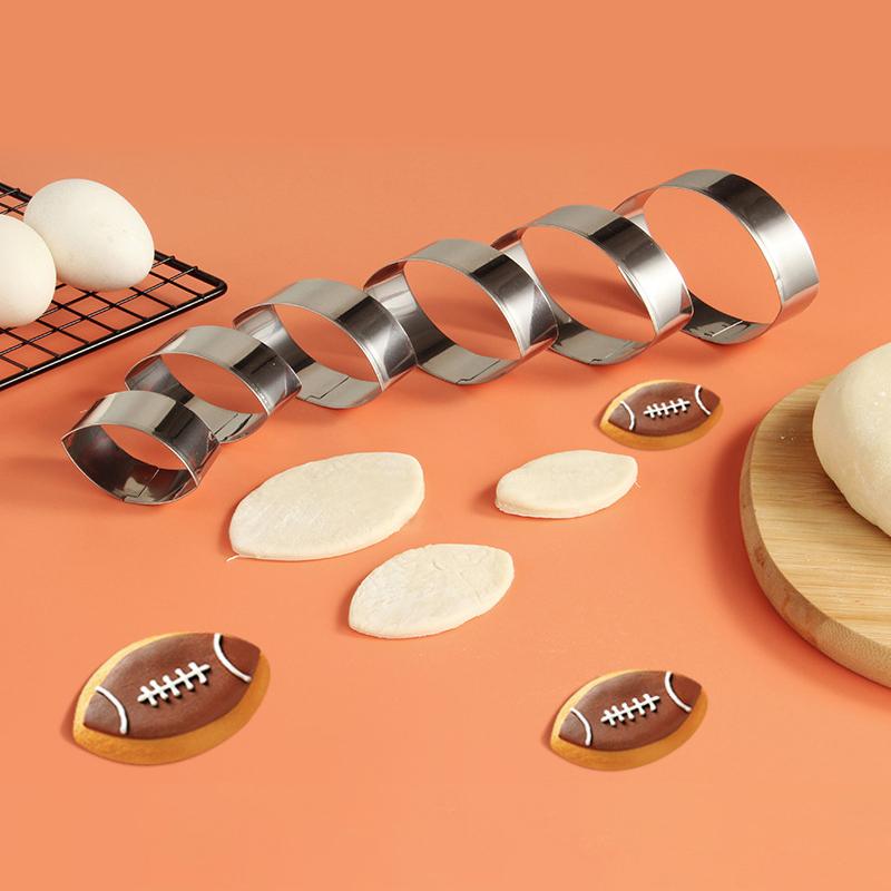 

6Pcs/Set Rugby Fondant Cake Frame Cookie Cutters Biscuit Embosser Mold (BPA Free,No FDA) Type A