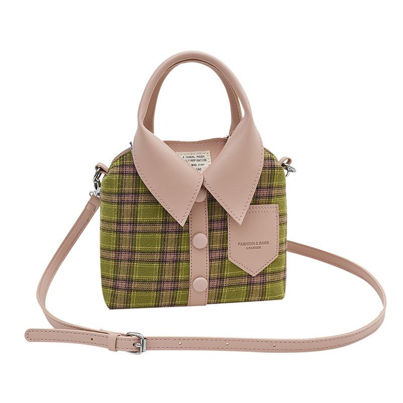 Personalized shirt small bag new 2025 Korean version fashion plaid handbag ins foreign style women's messenger bag tide