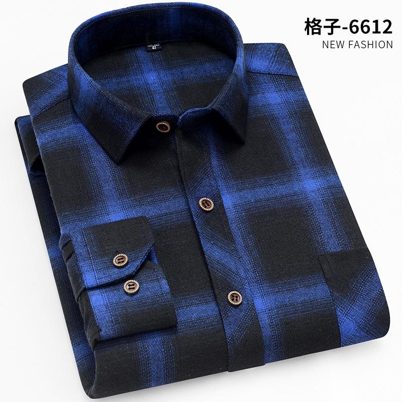 New Fashion Men's Plaid Shirts Long Sleeve Cotton Soft Regular-fit Single Pocket Comfortable Casual Flannel Shirts Male Clothing