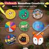 Wooden DIY coloring kit for children, handmade craft set with glowing decorations for holidays