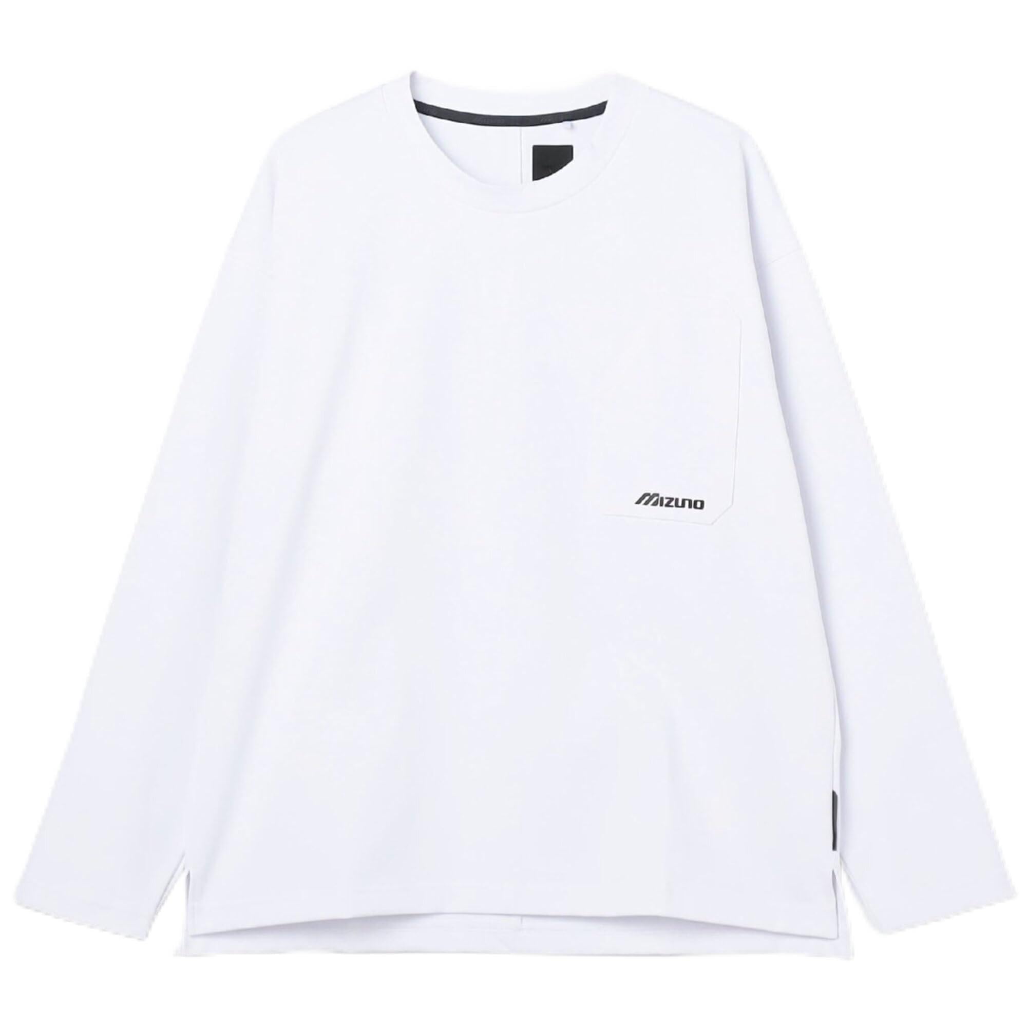 

Mizuno Crew Neck Long Sleeve Outdoor UPF Size B2MAC011 Men s Heavy-Duty Shirt, 50+, White, XL, белый