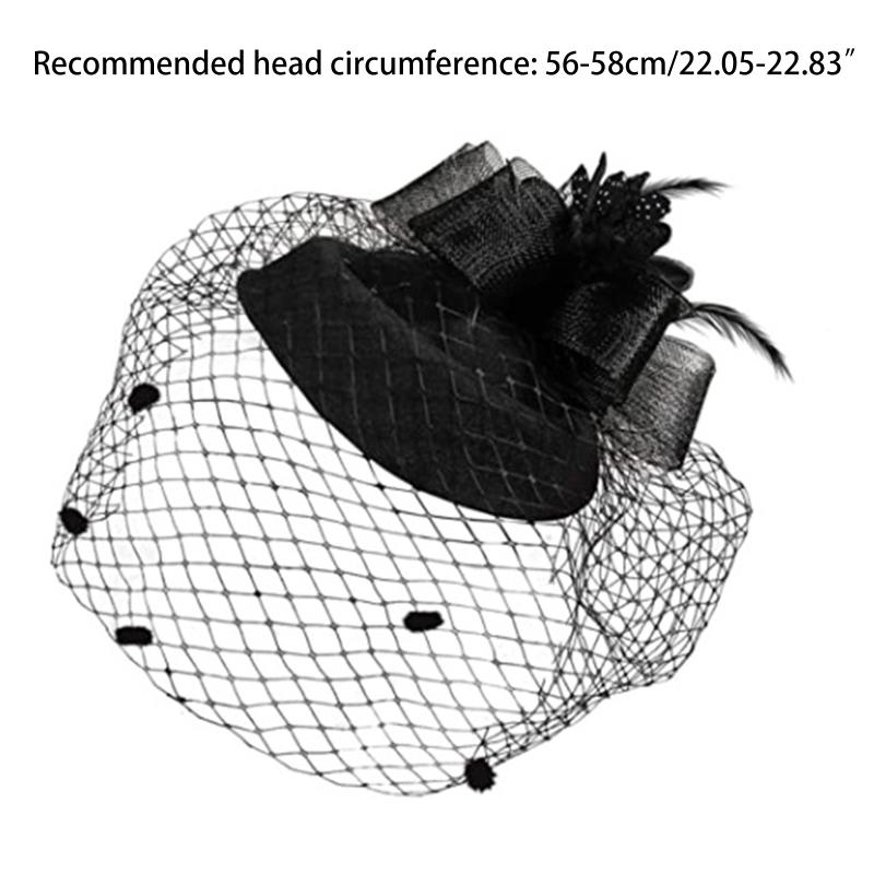 Vintage Style Handmade Large Veil Women Feather Hair Fascinator Hat Wedding Mesh Short Gloves for Bridal Accessories