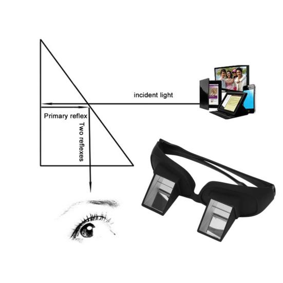 Lazy Glasses Horizontal Lie Down Bed Watch TV Reading Periscope Prism Spectacles