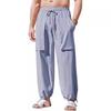 Summer Men's Workwear with Multiple Pockets Oversized Casual Pants Made of Loose Drawstring Leg Tied Pants Trousers Men’s