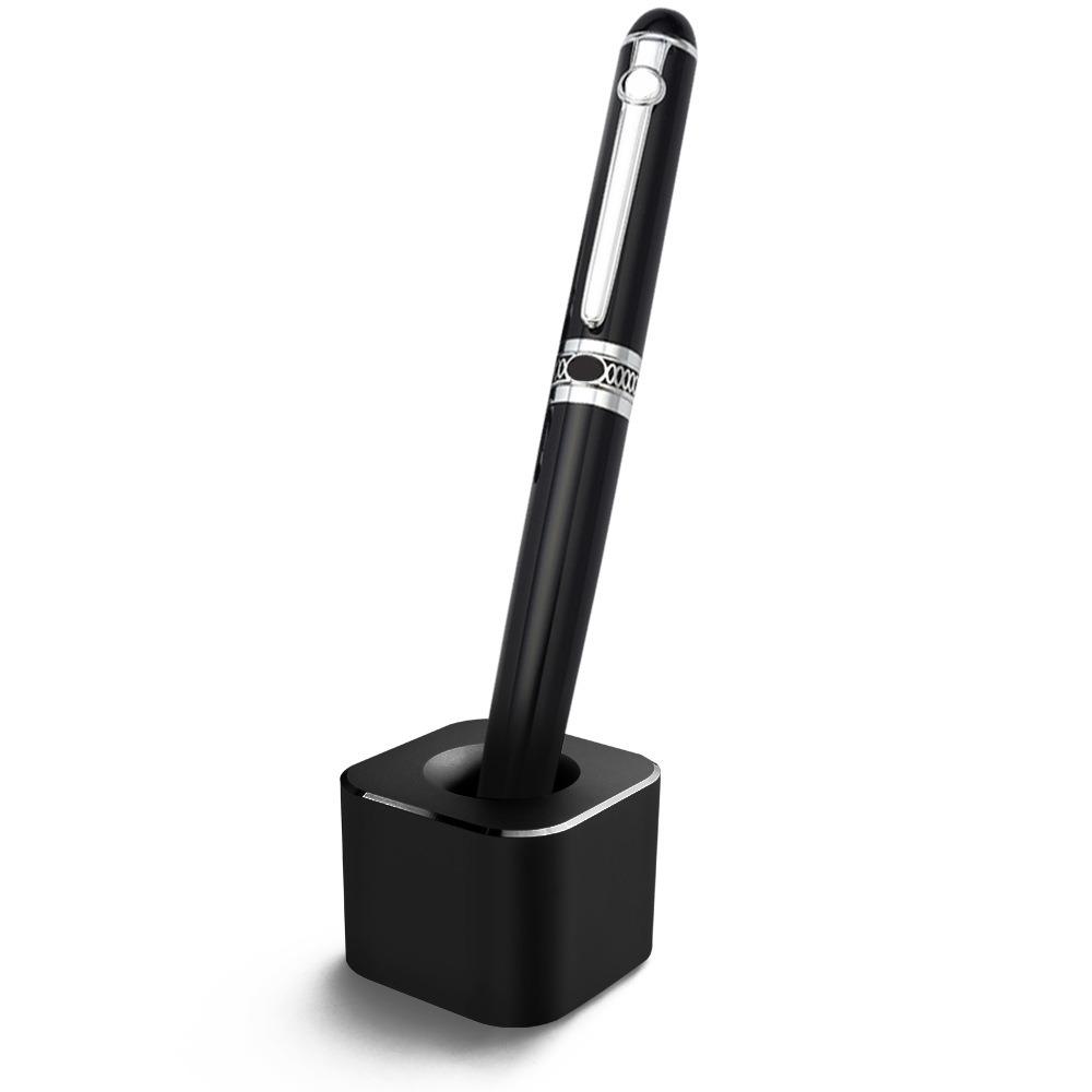 Creative Mini Aluminum Pen Holder office supplies Square Shape Metal Pen Stand Non-slip Pencil Slot