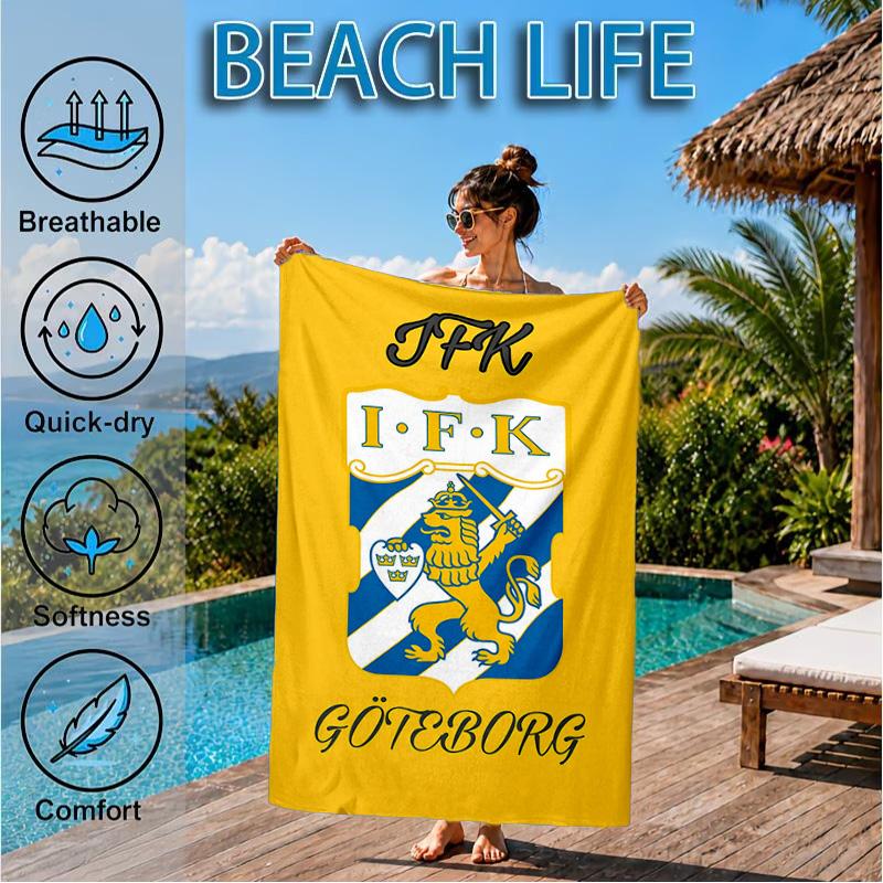 Ifk Lion Crest Emblem Beach Towel, Quick-drying, Easy to Care for, Suitable for Both Fitness and Beach Vacations,Sports Essential