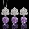 Jewelry Simulation Rose Cut Roland Petal Pendant Set Main Stone 12Mm