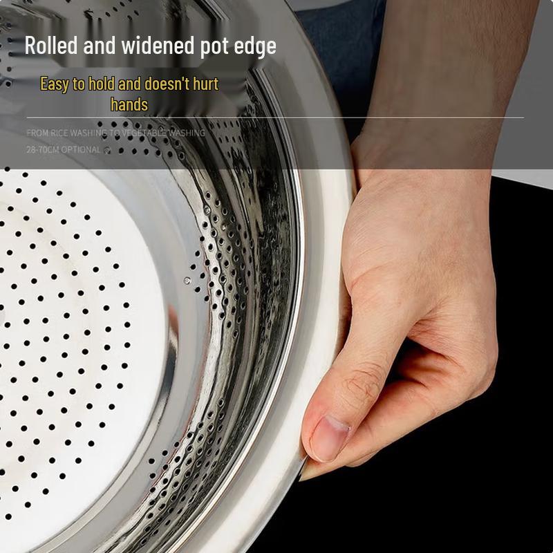 SIFAR Stainless Steel Draining Rice Washing Basin