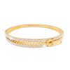 Women's High-End Titanium Steel Bracelet with Rhinestone Zipper - Exquisite European and American Versatile Jewelry.
