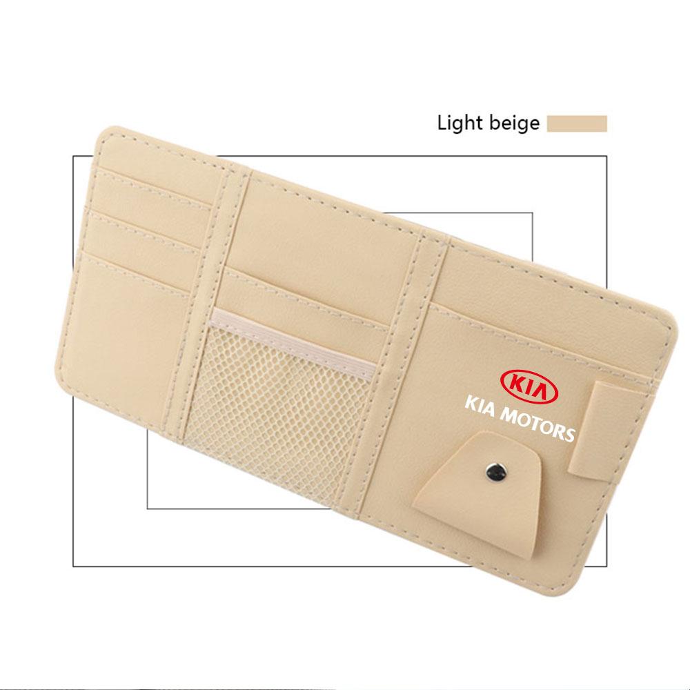 Car Sun Visor Organizer Glasses Clip Pocket Card Storage For KIA Sportage Ceed Sorento Cerato Optima Picanto Rio Soul k5 StonicYJ1