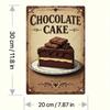 Retro Chocolate Cake Metal Sign, Vintage Rustic Iron Wall Art for Cafe Garden Bathroom, 7.8x11.8 Inch