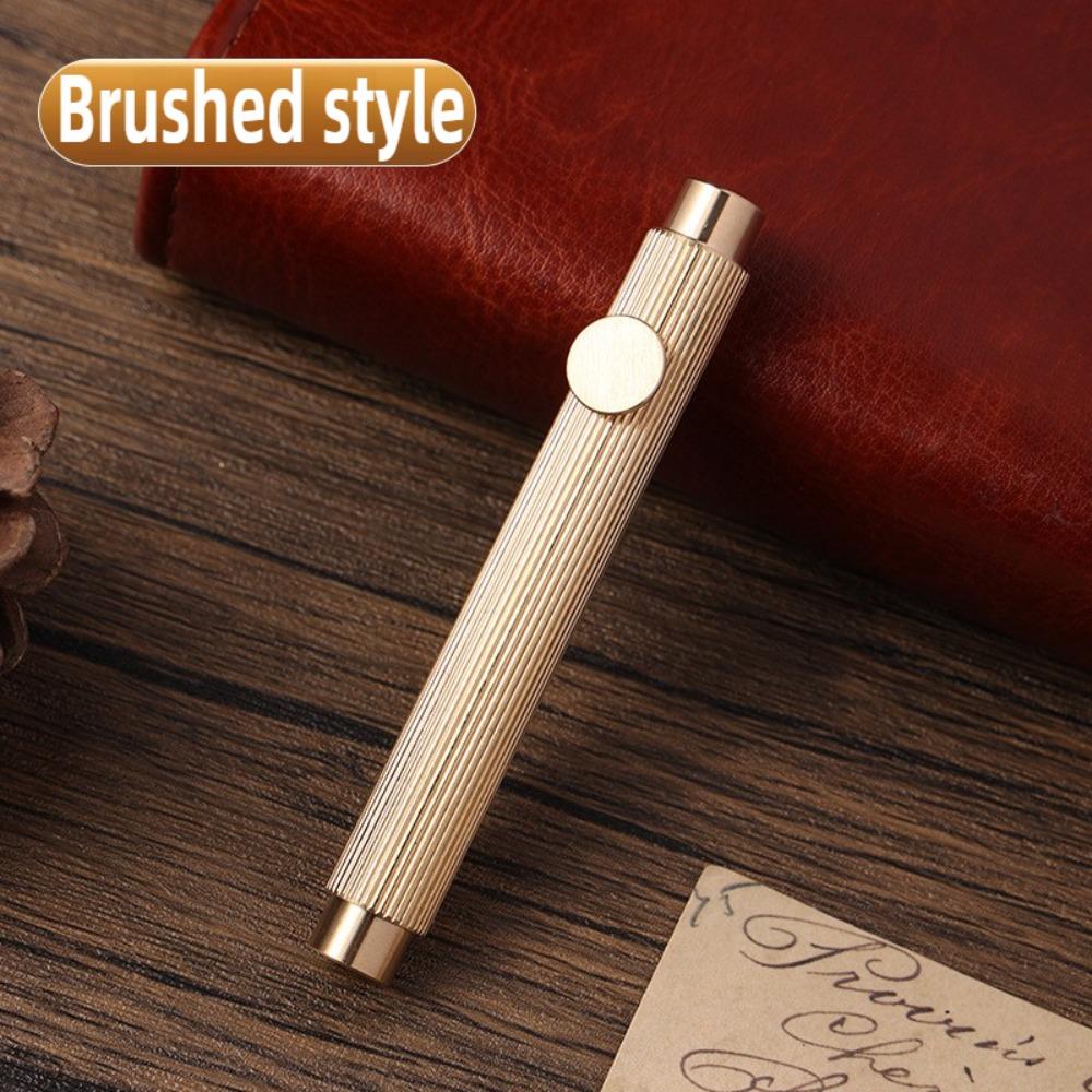 Handwriting Vintage Brass Pens Scalable Mini Pocket Pen Student Metal Fountain Pen Stationery Brushed Style