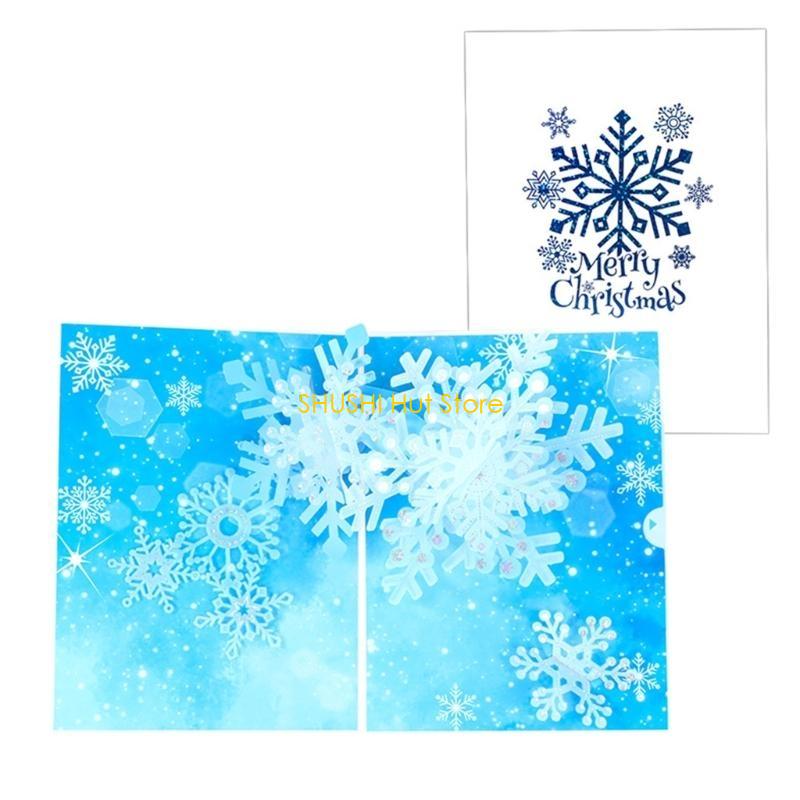 

Christmas 3D Greeting Cards 3D Snowflake Cards Qulity Plate Paper Material D57B CN
