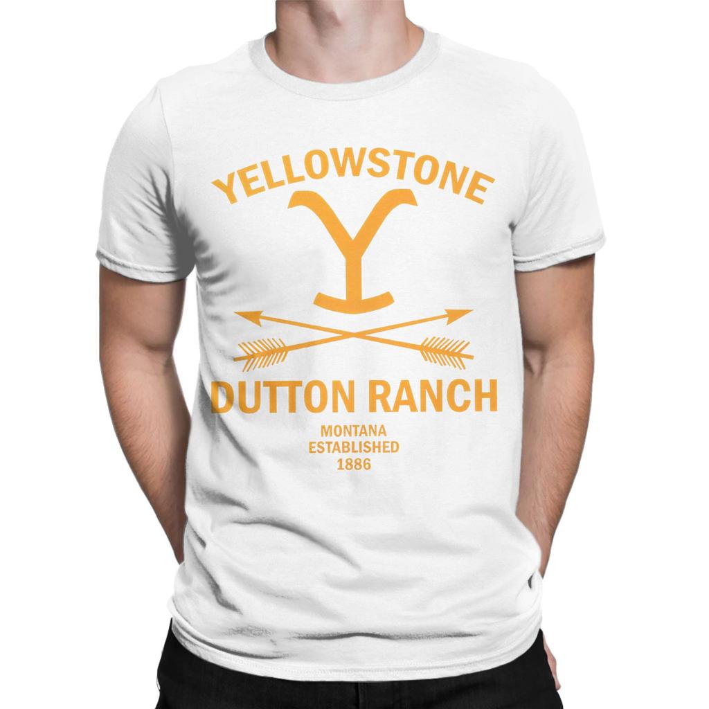 Yellowstone Dutton Ranch T-Shirts Men  Vintage Cotton Tee Shirt Crew Neck Short Sleeve T Shirts Gift Idea Tops