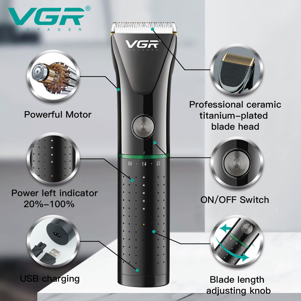 VGR V-661 New Hair Clipper with Metal Body Hair Trimmer for Home Use Carving Pusher High Battery Life Oil Head Clipper Electric Home Razor Shaver