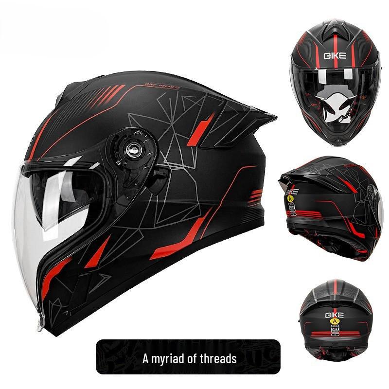 Cross-Border Motorcycle Helmet with Spoiler, Double Visors, Ghost Face Design, Unisex, Full Face, 3C/DOT Certified, All Seasons