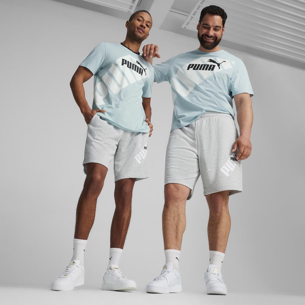 Puma Elastic Waist Mid-Rise Logo Print Casual Shorts Men shorts Light-Gray 681260-04