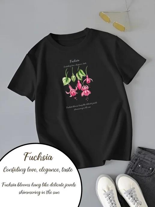 Oversized T-shirt with floral print 3XL