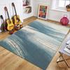 Abstrakter Pinselstrich Linien Druck Bereichsteppich, Blaue und Goldene Moderne Fußmatte für Wohnzimmer Schlafzimmer, Minimalistischer Heimdekor Teppich
