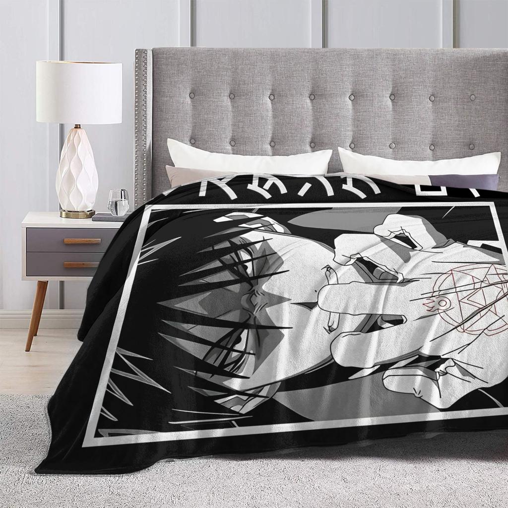 Anime MangaFullmetal Alchemist Knitted Blanket Plush Throw Blankets Bedding Couch Portable Soft Warm Bedspreads