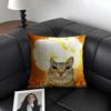 Meme Cat Funny Cushion Cover Natural Linen Organic Fabric DoubleSided Printing Sofa Home Decor Gift Pillow Case