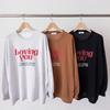 New Arrivals Open Run Women Loose FiT Puff Sleeve Round T shirT Fall leTTering